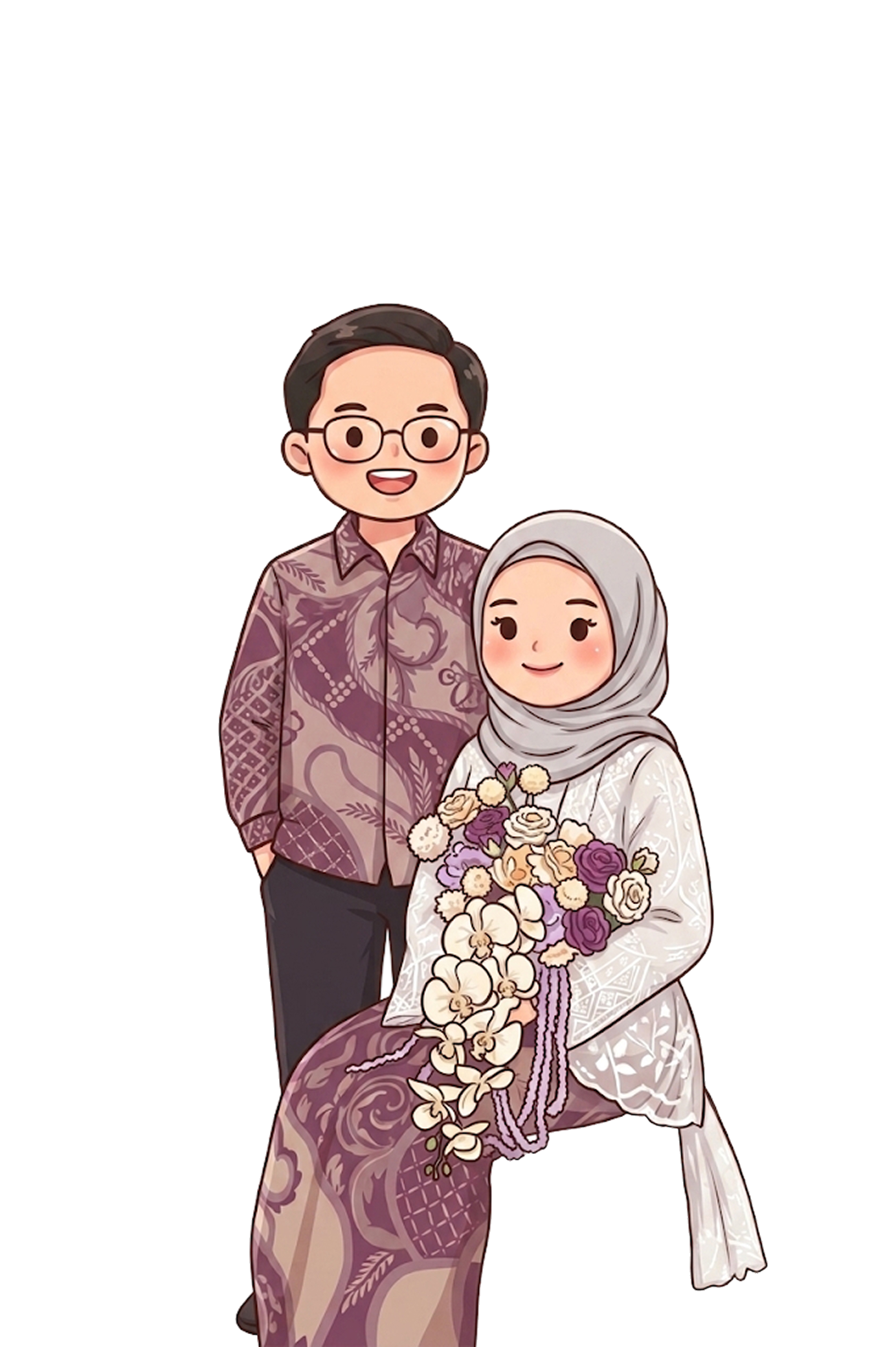 Ilustrasi pasangan pengantin